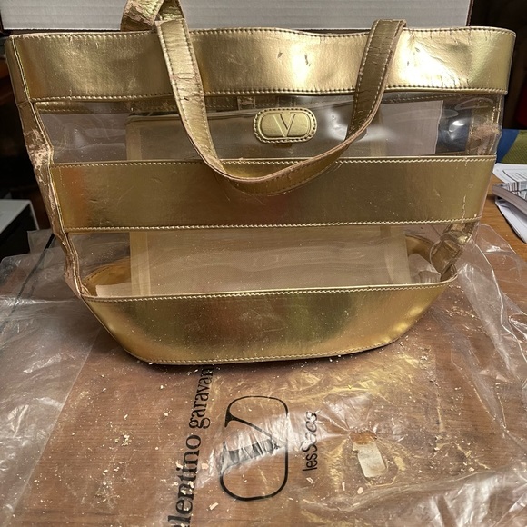 Vintage 1990’s clear and leather Authentic Valentino. Selling AS IS - Picture 3 of 3